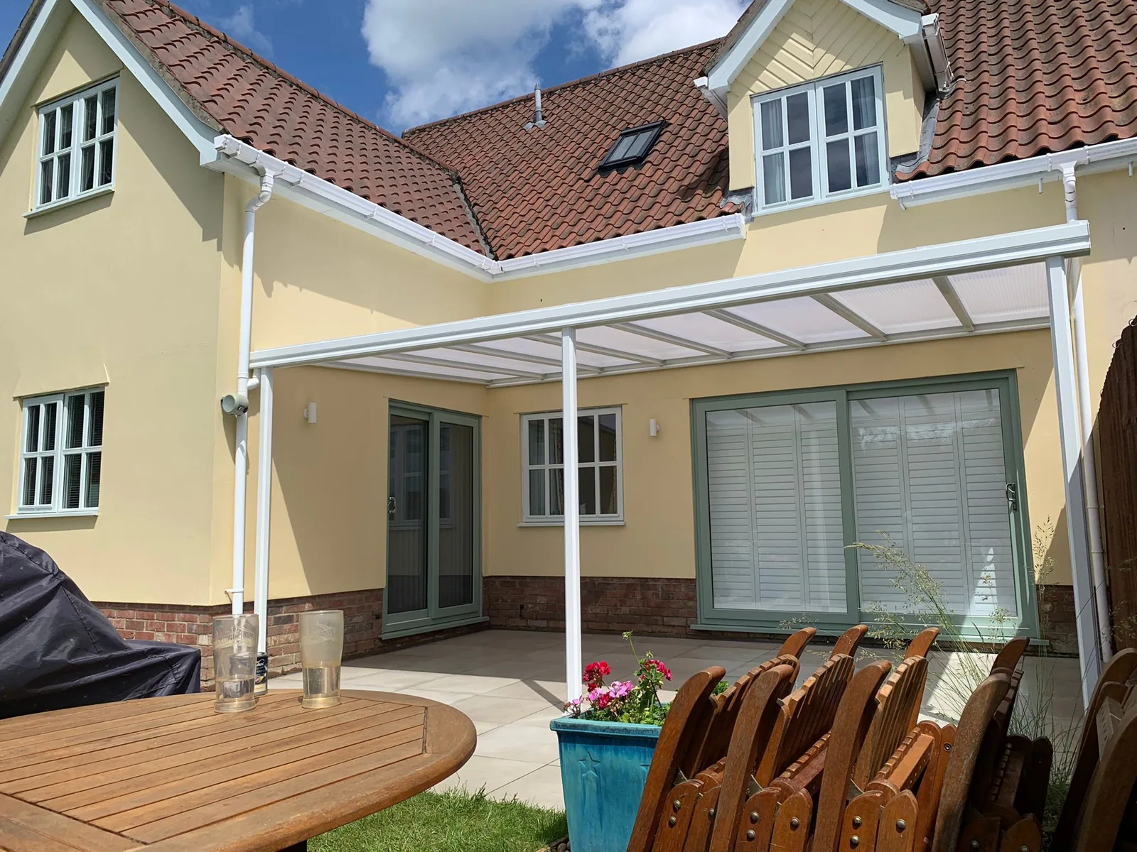 Open veranda over a home patio